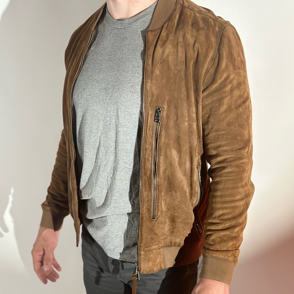 All Saints Bergen Suede Bomber Jacket